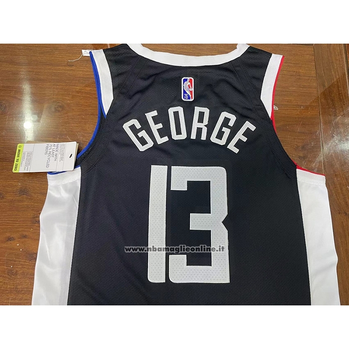 Maglia Los Angeles Clippers Paul George #13 Citta 2020-21 Autentico Nero